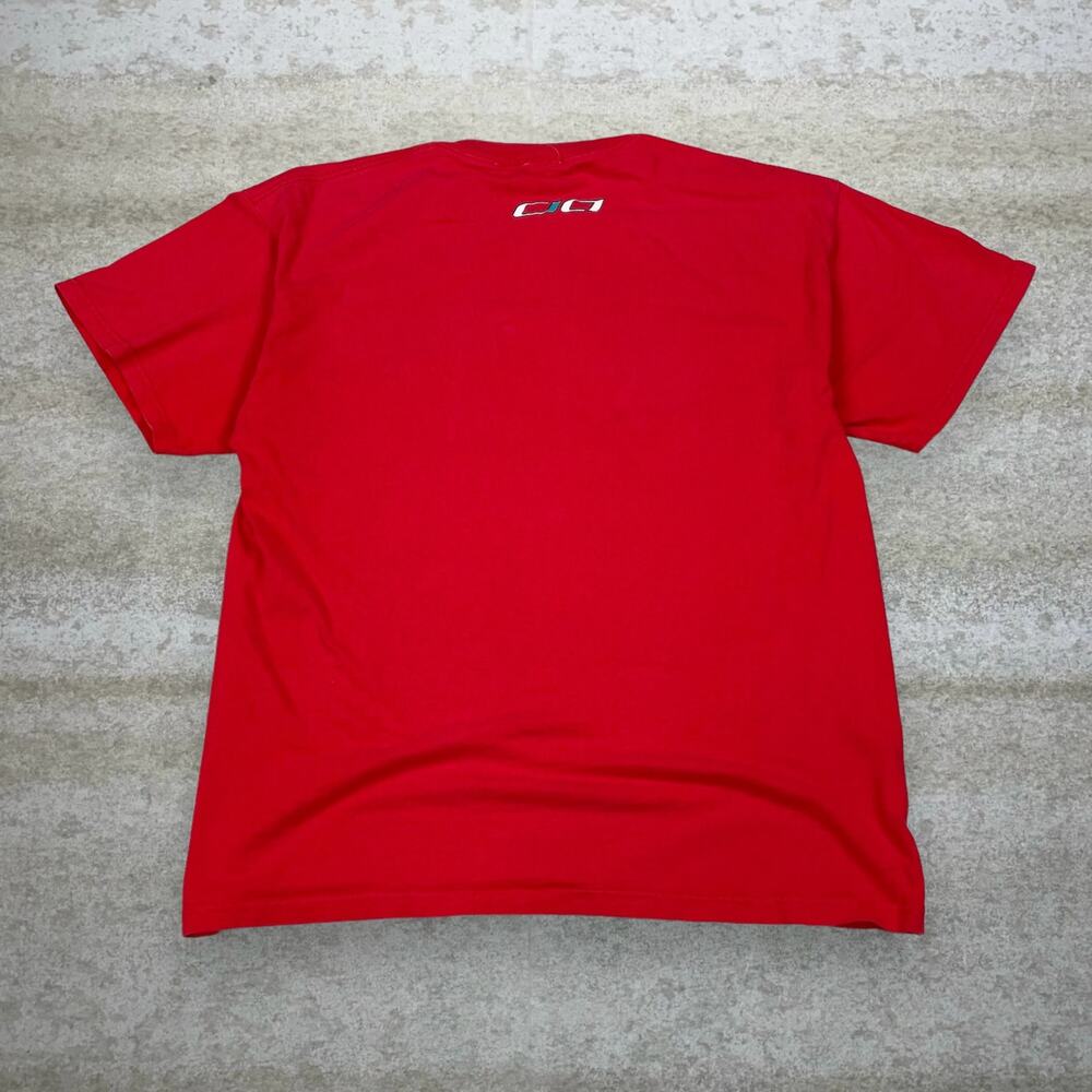 Vintage Y2K CIA Shirt Mens L Crimson Red Crazy Wave Graphic Short Sleeve Skater - Picture 2 of 6